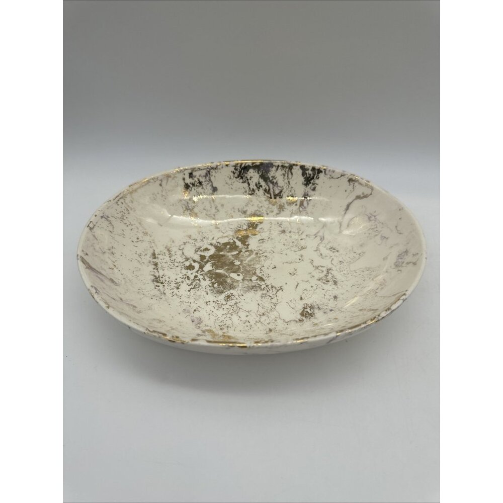 Vintage MCM Sasha Brastoff Pink Rose Gold Surf Ballet 7x8.5” Bowl Trinket Dish